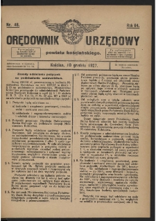 Orędownik Urzędowy Powiatu Kościańskiego 1927.12.10 R.64 Nr 48