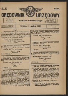 Orędownik Urzędowy Powiatu Kościańskiego 1927.12.31 R.64 Nr 52