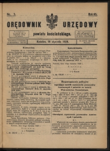 Orędownik Urzędowy Powiatu Kościańskiego 1928.01.18 R.65 Nr 3