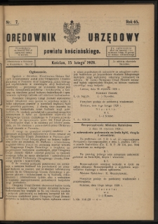 Orędownik Urzędowy Powiatu Kościańskiego 1928.02.15 R.65 Nr 7