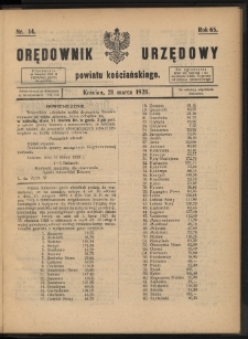 Orędownik Urzędowy Powiatu Kościańskiego 1928.03.21 R.65 Nr 14