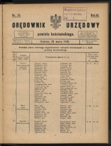 Orędownik Urzędowy Powiatu Kościańskiego 1928.03.28 R.65 Nr 15