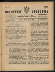 Orędownik Urzędowy Powiatu Kościańskiego 1928.04.25 R.65 Nr 21