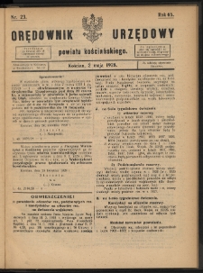 Orędownik Urzędowy Powiatu Kościańskiego 1928.05.02 R.65 Nr 23