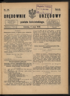 Orędownik Urzędowy Powiatu Kościańskiego 1928.05.09 R.65 Nr 24