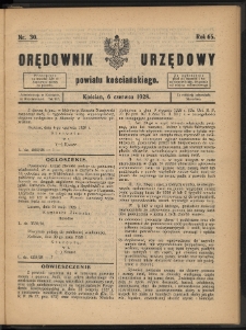 Orędownik Urzędowy Powiatu Kościańskiego 1928.06.06 R.65 Nr 30