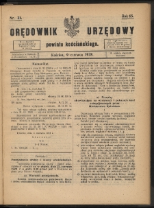 Orędownik Urzędowy Powiatu Kościańskiego 1928.06.09 R.65 Nr 31