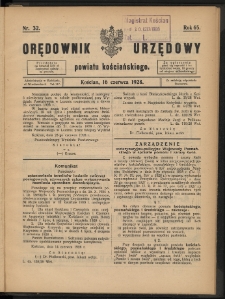 Orędownik Urzędowy Powiatu Kościańskiego 1928.06.16 R.65 Nr 32