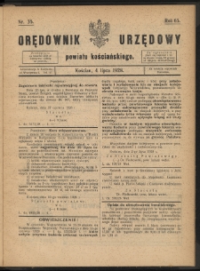 Orędownik Urzędowy Powiatu Kościańskiego 1928.07.04 R.65 Nr 35
