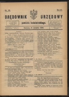 Orędownik Urzędowy Powiatu Kościańskiego 1928.08.11 R.65 Nr 40