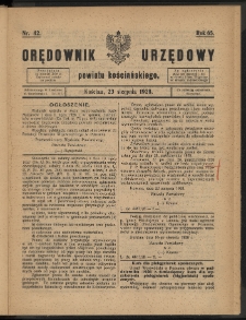 Orędownik Urzędowy Powiatu Kościańskiego 1928.08.23 R.65 Nr 42