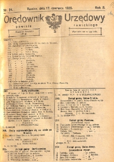 Orędownik Urzędowy Powiatu Rawickiego 1926.06.17 R.2 Nr 24