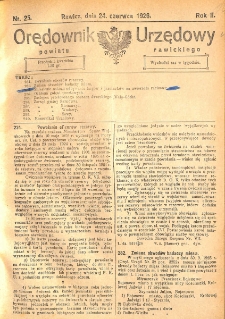 Orędownik Urzędowy Powiatu Rawickiego 1926.06.24 R.2 Nr 25