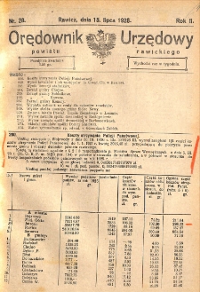 Orędownik Urzędowy Powiatu Rawickiego 1926.07.15 R.2 Nr 28