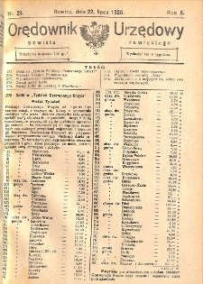 Orędownik Urzędowy Powiatu Rawickiego 1926.07.22 R.2 Nr 29