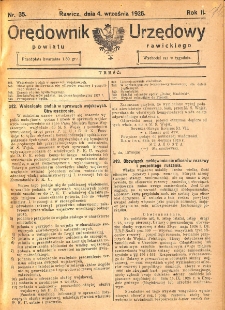 Orędownik Urzędowy Powiatu Rawickiego 1926.09.04 R.2 Nr 35