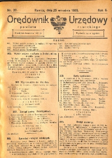 Orędownik Urzędowy Powiatu Rawickiego 1926.09.25 R.2 Nr 37
