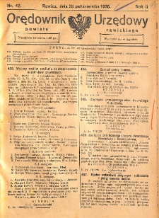 Orędownik Urzędowy Powiatu Rawickiego 1926.10.28 R.2 Nr 42