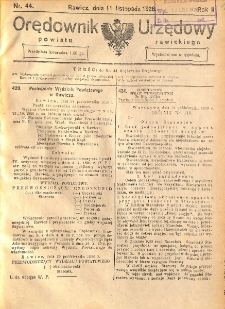 Orędownik Urzędowy Powiatu Rawickiego 1926.11.11 R.2 Nr 44