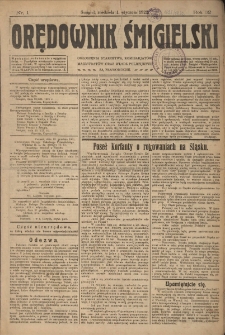 Orędownik Śmigielski 1922.01.01 R.32 Nr 1