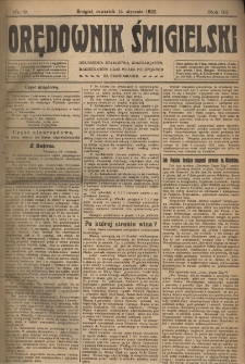 Orędownik Śmigielski 1922.01.12 R.32 Nr 9