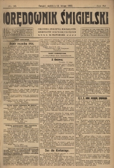 Orędownik Śmigielski 1922.02.12 R.32 Nr 35