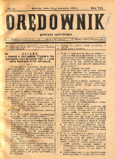Orędownik Powiatu Rawickiego 1932.04.21 R.8 Nr 12