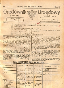 Orędownik Urzędowy Powiatu Rawickiego 1926.04.28 R.2 Nr 17
