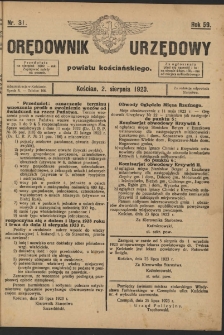 Orędownik Urzędowy Powiatu Kościańskiego 1923.08.02 R.58 Nr 31