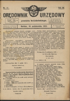 Orędownik Urzędowy Powiatu Kościańskiego 1923.10.18 R.58 Nr 41