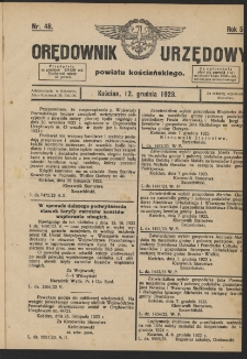 Orędownik Urzędowy Powiatu Kościańskiego 1923.12.12 R.58 Nr 48