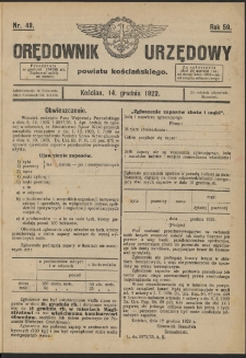 Orędownik Urzędowy Powiatu Kościańskiego 1923.12.14 R.58 Nr 49