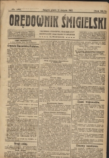 Orędownik Śmigielski 1922.08.11 R.32 Nr 182