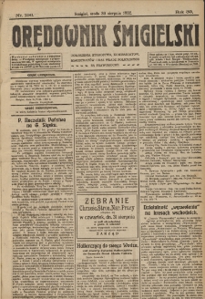 Orędownik Śmigielski 1922.08.30 R.32 Nr 196