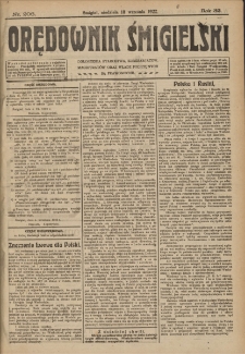 Orędownik Śmigielski 1922.09.10 R.32 Nr 206