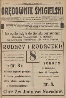 Orędownik Śmigielski 1922.11.11 R.32 Nr 258