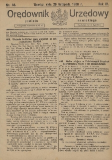 Orędownik Urzędowy Powiatu Rawickiego 1928.11.29 R.4 Nr 48