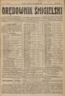 Orędownik Śmigielski 1922.12.10 R.32 Nr 282