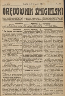 Orędownik Śmigielski 1922.12.12 R.32 Nr 283