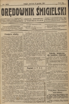 Orędownik Śmigielski 1922.12.17 R.32 Nr 288