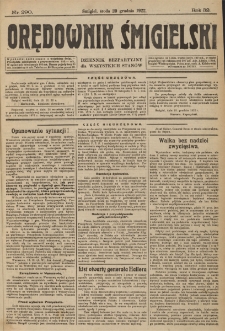 Orędownik Śmigielski 1922.12.20 R.32 Nr 290