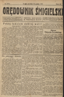 Orędownik Śmigielski 1922.12.24 R.32 Nr 294