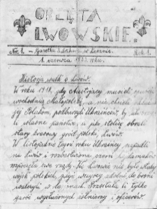 Strona tytułowa gazetki "Orlęta Lwowskie"