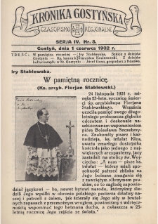 Kronika Gostyńska : jednodni&oacute;wka regionalna. 1932.06.01 T.4 z.3
