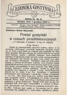 Kronika Gostyńska : jednodni&oacute;wka regionalna. 1932.12.01 T.4 z.9