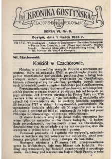 Kronika Gostyńska : jednodni&oacute;wka regionalna. 1934.03.01 T.6 z.3