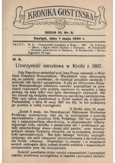 Kronika Gostyńska : jednodni&oacute;wka regionalna. 1934.05.01 T.6 z.5
