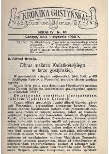 Kronika Gostyńska : jednodni&oacute;wka regionalna. 1933.01.01 T.4 z.10