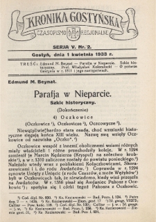 Kronika Gostyńska : jednodni&oacute;wka regionalna. 1933.04.01 T.5 z.2