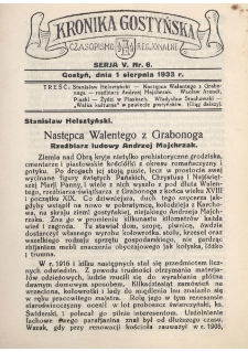 Kronika Gostyńska : jednodni&oacute;wka regionalna. 1933.08.01 T.5 z.6